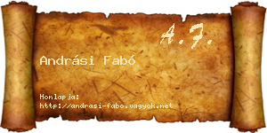 Andrási Fabó névjegykártya